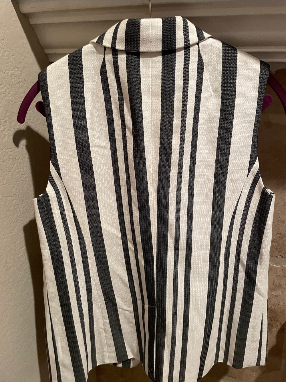 NWOT Talbots Cotton Sleeveless striped Collared Vest Old Money preppy 8p - Picture 7 of 11